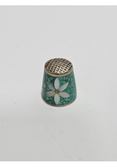 Antika Cloisonne Emaye Yüksük 21,65x19,10mm 031