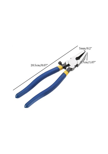 Ccgloball Inç 1 Adet Mavi Kaymaz Kolu Kırma/kesme Cam Pense Vitray Araçları Düz Uçlu Kırıcı Pense Donanım El Aletleri