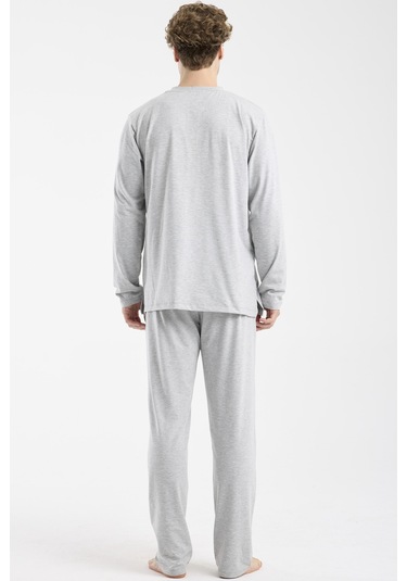 Sementa Blok Detaylı Regular Fit Pijama Takım - Gri Gri