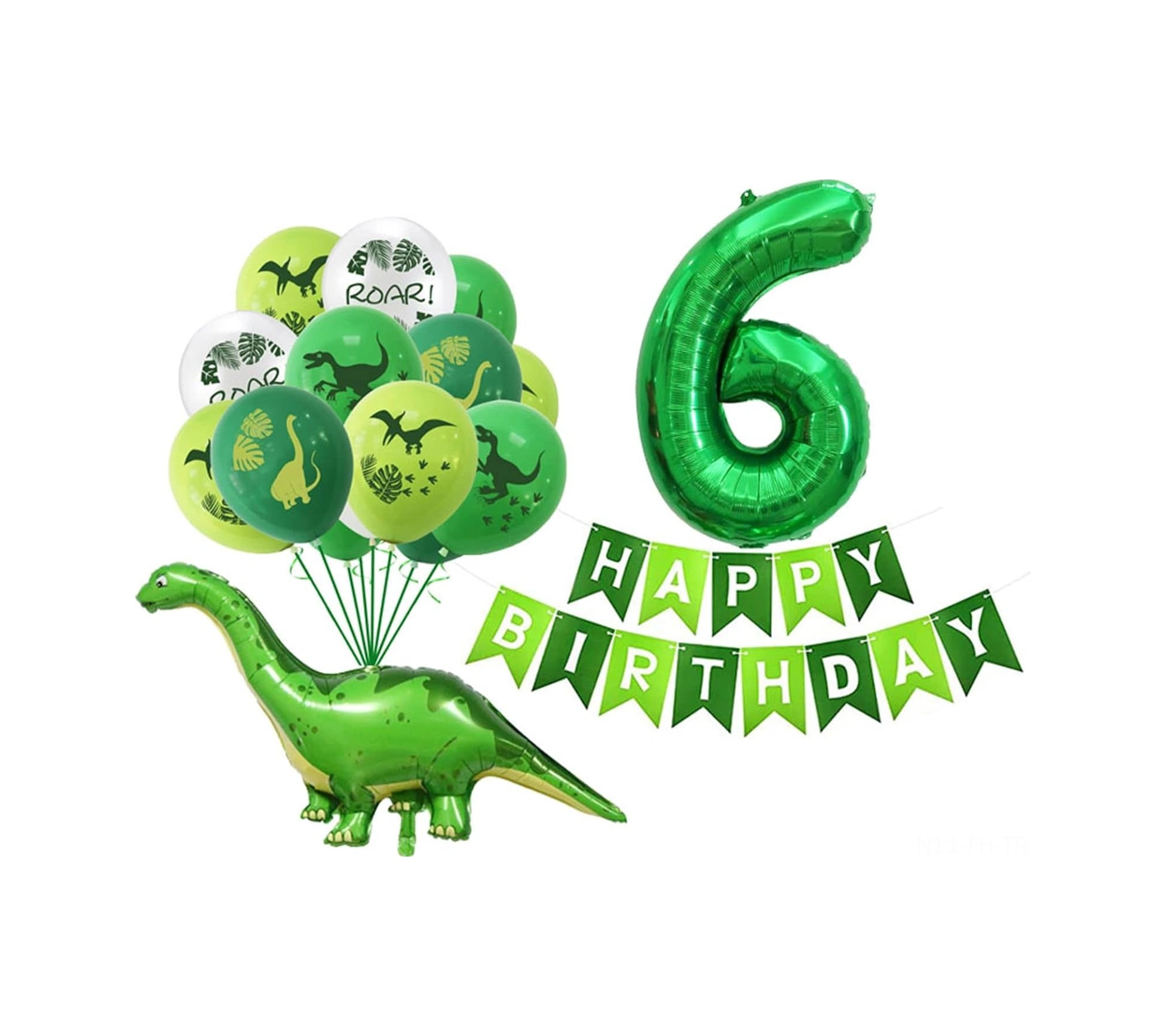 Folinda 32 Ve 12 İnç Lateks Balon Seti - Dinozor Figürlü, Sayısal Ve Yuvarlak Şekiller - Doğum Günü Partileri İçin