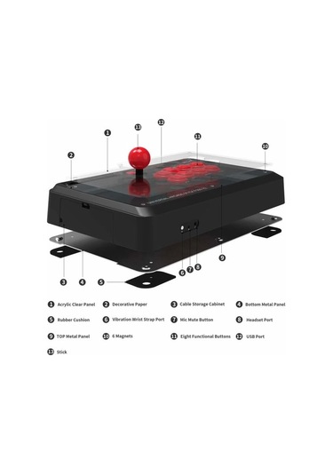 Mayflash Evrensel Arcade Dövüş Çubuğu F500 Anahtar İçin