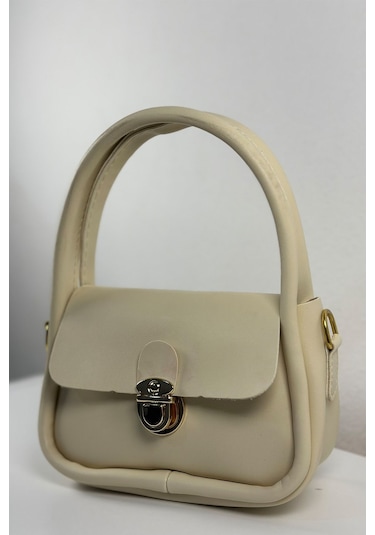 Saphira Arcana Krem Kilit Detaylı El Ve Omuz Çantası Krem