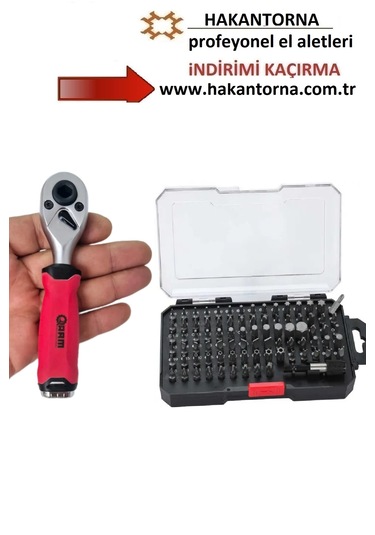 Ht- 85 Parça Arm S2 Çelik Torx Bits Uç Seti Matkap Ucu Takımı Bits Tutuculu 1/4 Cırcır Kolu