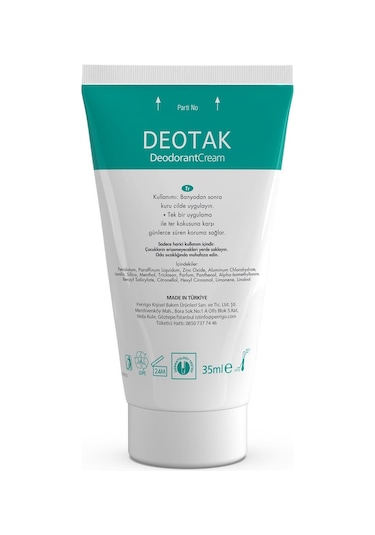 Deotak Mentol Ferahlığı 7 Güne Kadar Etkili Krem Deodorant 35 ML