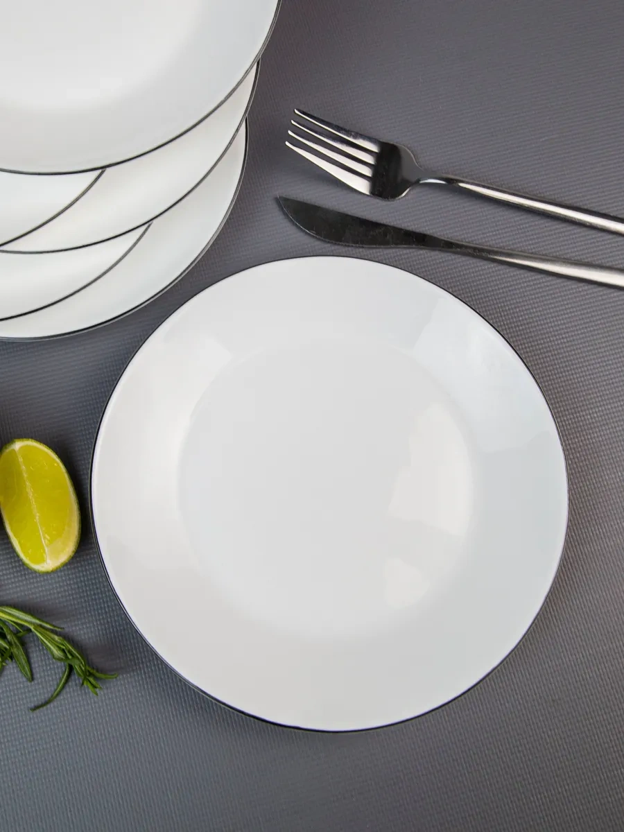 Olaff Lux Tabak Seti 6 Adet Düz 18 Cm 323373132 Beyaz