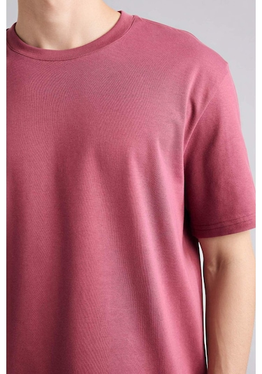 Defacto %100 Pamuk Basic Tişört E7961ax26spbr174 Bordo-br174