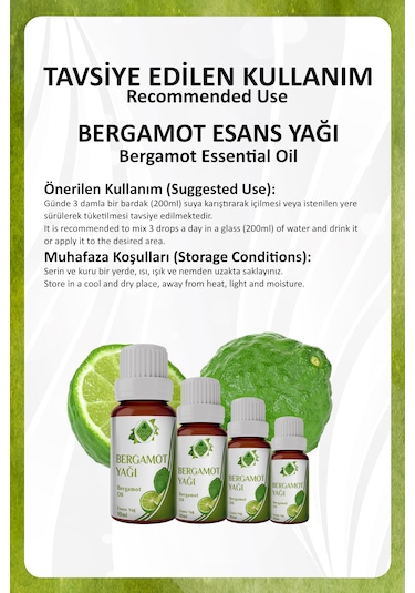 Bergamot Yağı Bergamot Essential Oil 10 Ml.