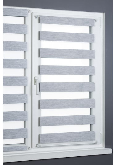 Briz Zebra Perde Cam Ve Balkon Kapı Perdesi Gri