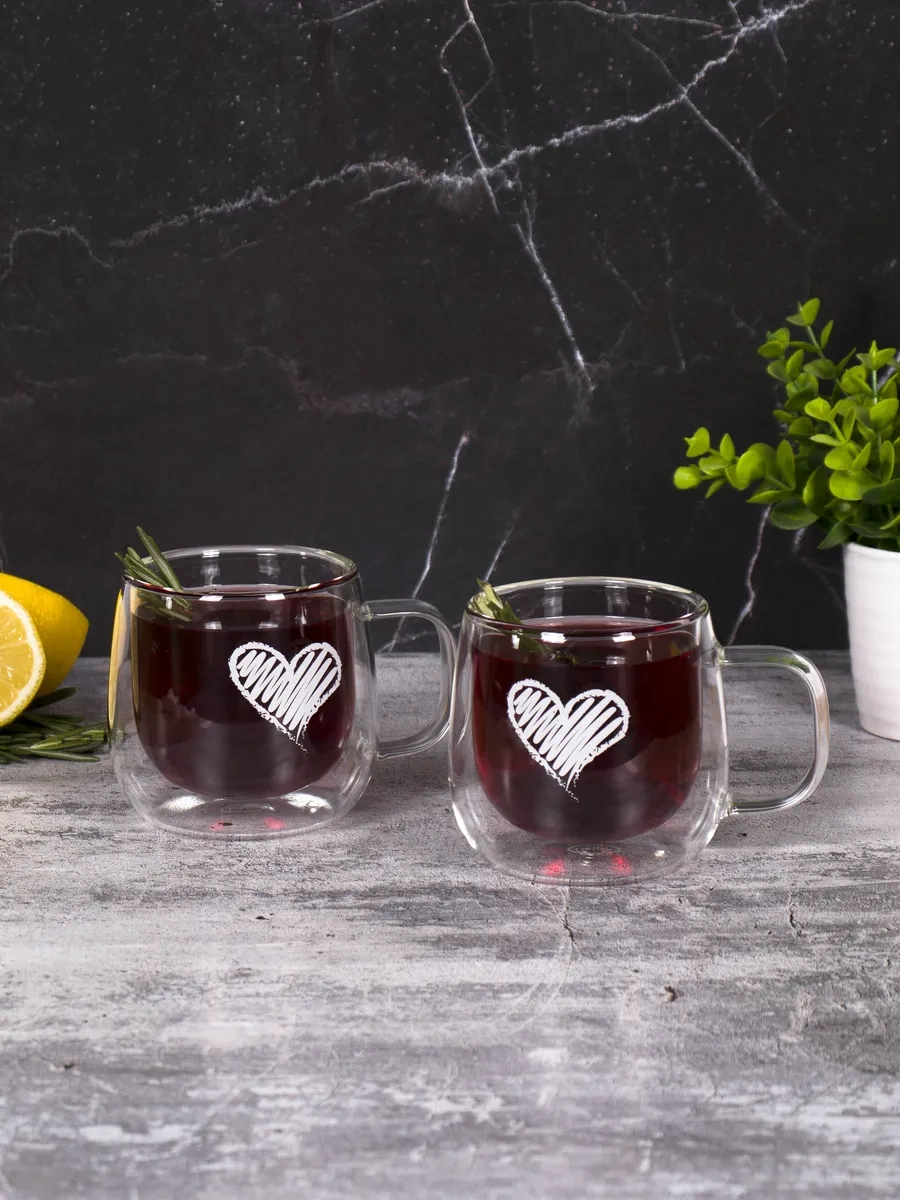 Cnglass Kalpli Desenli Kahve Ve Cappuccino Bardağı 290 Ml 2'li 163718885 Beyaz