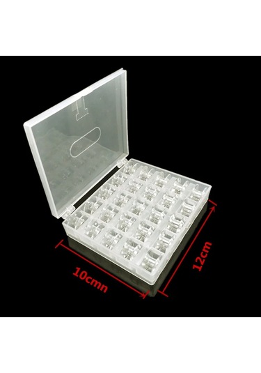 1 Takım/grup Şeffaf Plastik 25 Bobin Dikiş Makinesi Makaraları İplik Saklama 1