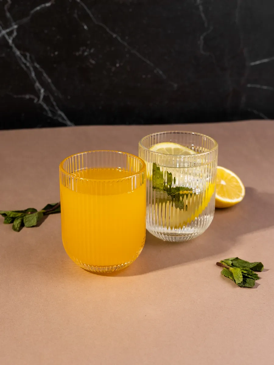 Sunny Home Kokteyl Ve Meyve Suyu İçin Cam Tırtıklı Bardak Seti 346044464 Beyaz