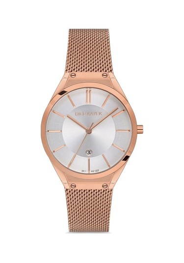 Dice Kayek Dk.1.ag1223.01 Hasır Kordon Çelik Kasa 5 Atm Suya Dayanıklı Rose Gold Renk Kadın Kol Saati Rose Gold