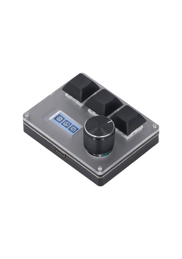 Wezone Kablolu Özel Klavye: 3 Tuş + Dönüştürücü, 0.96 İnç Lcd Renkli Ekran, Rgb Işık Efekti, Akrilik Malzeme, 3 Senaryo Modu