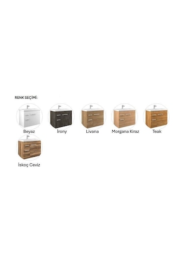 Orka Enez 65 Cm İrony Banyo Dolabı Alt Modül Ve Lavabo