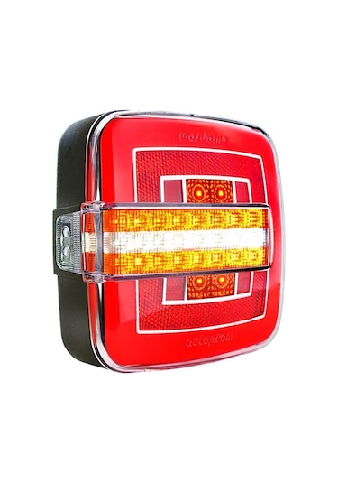 Kare Neon Led 7 Fonksiyonlu Düz Sinyalli Hamburger Stop Lambası 12v