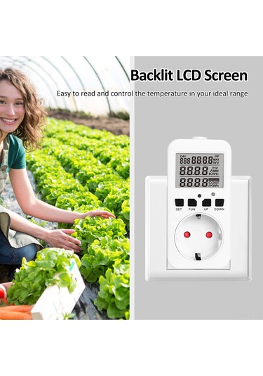 Teltree Tc01 Sıcaklık Kontrolcü, 230v 16a, Akvaryum/soğutucu/evcil Hayvan/ısıtıcı İçin, Dış Sensörlü, Açma-kapatma Ayarı, Avrupa Standartı Beyaz