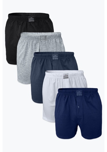 Malabadi Erkek Karışık Renk 5 Li Geniş Kalıp Büyük Beden Boxer %100 Pamuk Battal Boy Mb2400 4xl/5xl/6xl/7xl Karma