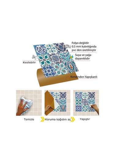 Tink Çini 019 Karma Desenli Pvc Karo 30X30 Cm