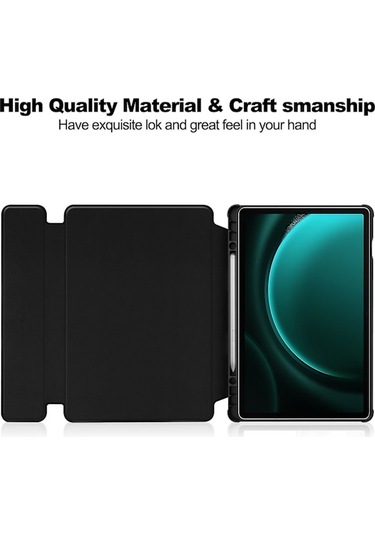 Samsung Galaxy Tab S9 Fe Plus Kılıf, Bluetooth Klavye Ve Döndürülebilir Stand İle Siyah Uyumlu
