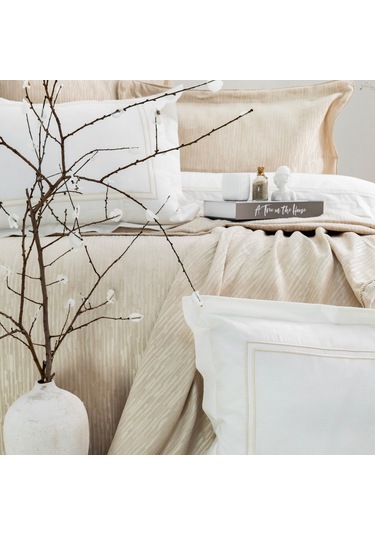 Schafer Home Pavia Şönil Yatak Örtüsü Nevresim Seti 7 Parça-bej Bej