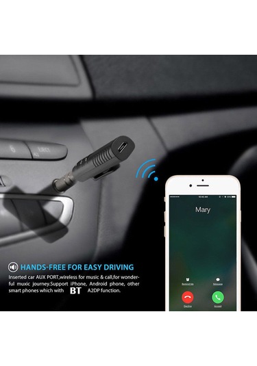 Neevoyu 3.5mm Girişli Bluetooth 4.1 Alıcı - Hoparlör/ Kulaklık Kablosuz Dönüştürücü, 10m Erişim, 4 Saat Kullanım Süresi