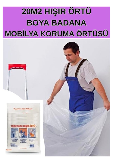 4x5 20 M² Pratik Boya Badana Mobilya Örtüsü Hışır Örtü