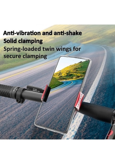 Ebitda Halka Şekilli Alüminyum Bisiklet Telefon Tutucusu, Kırmızı, Motosiklet Navigasyon Braketi Kırmızı