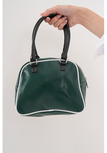 Kadın Retro Spor Ayarlanbilir Askılı El Kol Ve Omuz Çantası Yeşil - Beyaz