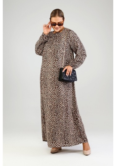 Kadin Buyuk Beden Viskon Tesettür Elbise 001