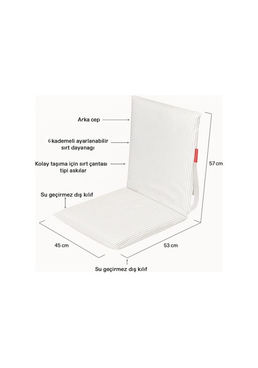 Flamingueo Nelson Katlanır 6 Pozisyonlu Plaj Koltuğu Bej Bej