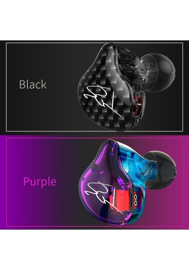 Willowhaven Kz Zst 1ba+1dd Hibrit Sürücü Kulaklık, 0.75mm 2pin Çıkarılabilir Kablo, Miksafsız Mavi-mor Zst
