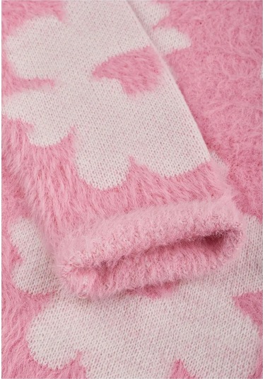 Kari Kız Çocuk İçin Kabarık Baskılı Kazak 420118254 Beyaz