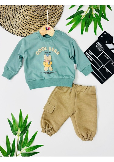 Andorra Cool Bear Detaylı Omuzdan Çıtçıtlı Takım Yesil