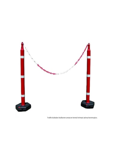 Mfk 8 Mm Plastik Zincir 1 Metre Kırmızı Beyaz Renk