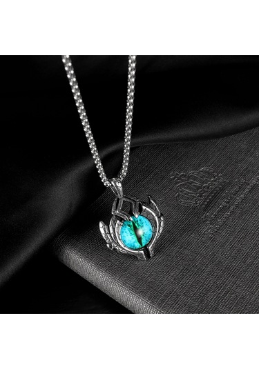 Sones 1926 Retro Demon Eyes Erkek Titanyum Çelik Kolye, Stil: Tek Kolye Çok Renkli