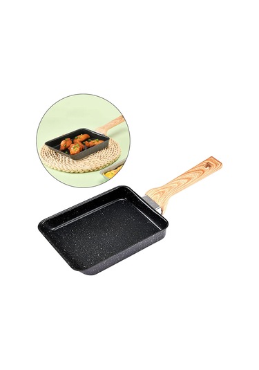 Homyl Japon Omlet Tavası Yapışmaz Tüm Soba Üstleri Siyah 15 20
