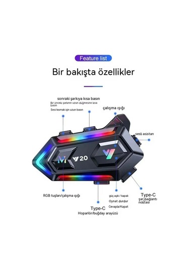 Motobir Y20 Bluetooth İntercom Seti