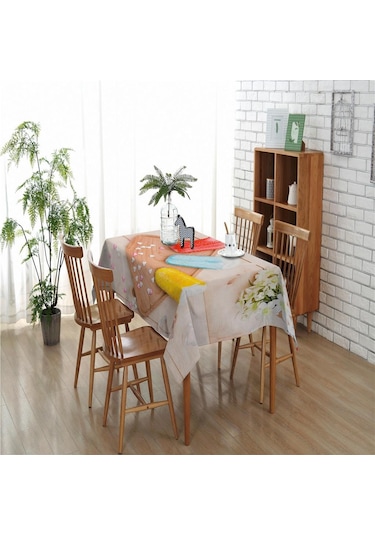 Suntek Dikdörtgen Dijital Baskılı Dekor Masa Örtüsü Tatlı