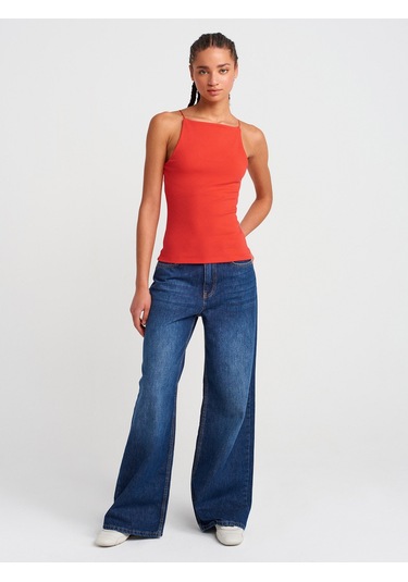 Dilvin 21020 Halter Yaka Top-kırmızı Kırmızı