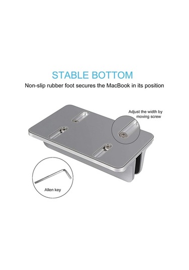 Ebitda Alüminyum Dikey Dizüstü Bilgisayar Sehpası - Ayarlanabilir Masaüstü Tutucu, Gümüş, Macbook, Dell, Lenovo Uyumlu