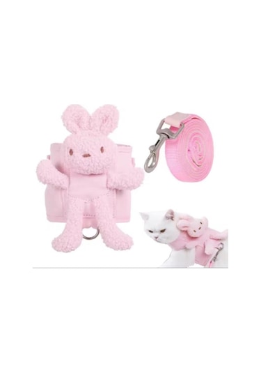 Konyax Evcil Hayvan Peluş Ayıcıklı Göğüs Gezdirme Tasması Set Çok Renkli