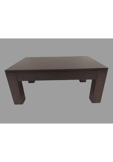 Orta Sehpa Küt Torna Model Ahşap Kayın Ayak Mdf Parlak Ceviz Tabl
