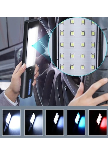 Mıknatıslı 44 Led Süper Parlak 5 Modlu Güneş Enerjili Işıldak Siyah