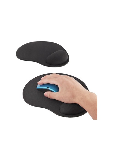Bilek Destekli İnce Mouse Pad - Siyah Siyah