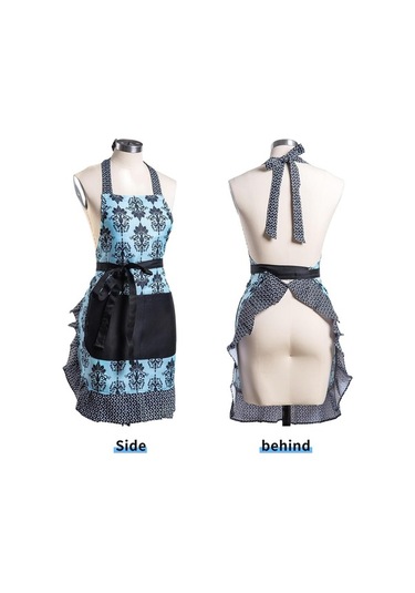 Fastbuy Kadın Kızlar İçin Büyük Cepli Güzel Çiçekli Retro Önlükler Koyu Renk Diğer Modeller Diğer