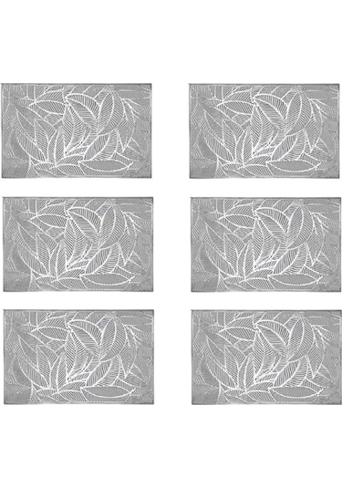 6 Adet Dikdörtgen Yapraklı Yalıtımlı Amerikan Servisi Oyuklu Amerikan Servisi, A Gümüş