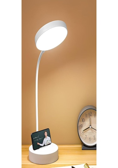 Dokunmatik Şarjlı Masa Lambası Dimlenebilir Işık Beyaz Renk