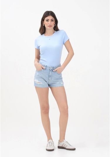Tommy Hilfiger Hot Pant Bı6019 Kadın Şort Dw0dw200951ab Denim