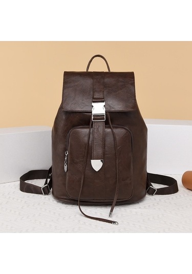 Gündelik Basit Doku Üniversite Öğrencisi Sırt Çantası Koyu Kahverengi İo Koyu Kahverengi