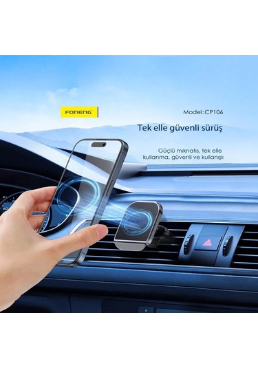 Foneng Cp106 Manyetik Araç İçi Havalandırma Telefon Tutucu -